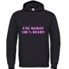 Sweat Maman 100 % noir rose 