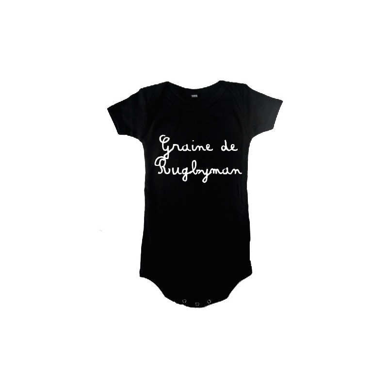 Body bébé Graine de Rugbyman Noir