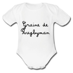 Body bébé Graine de Rugbyman Blanc
