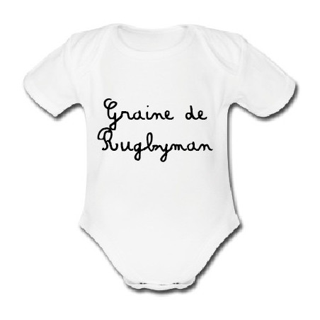 Body bébé Graine de Rugbyman Blanc