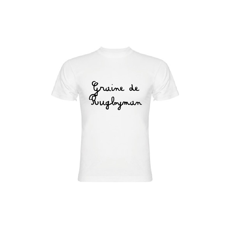 Tee shirt bébé Graine de Rugbyman Blanc
