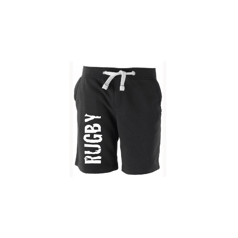 Bermuda molleton Rugby Cracked Noir