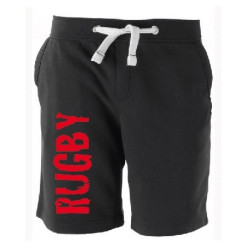 Bermuda molleton Rugby Cracked Noir