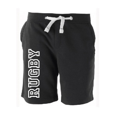 Bermuda molleton Rugby Let Noir