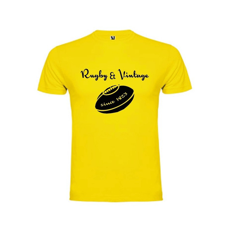Tee Shirt Rugby & Vintage Ballon Jaune