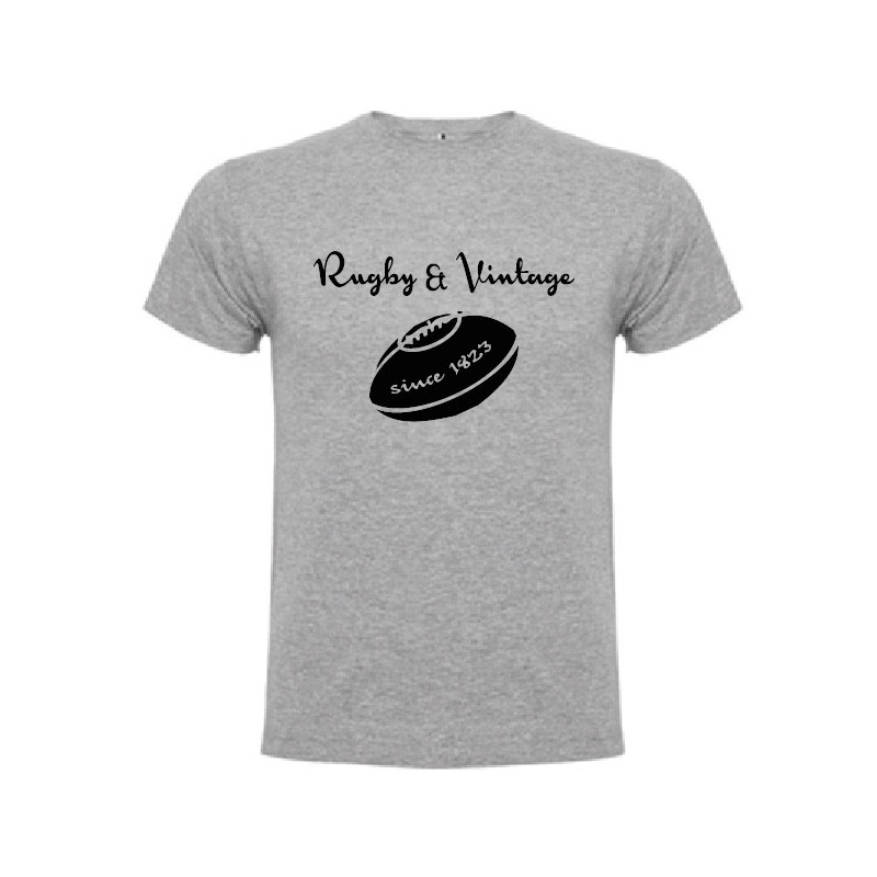 Tee Shirt Rugby & Vintage Ballon Gris