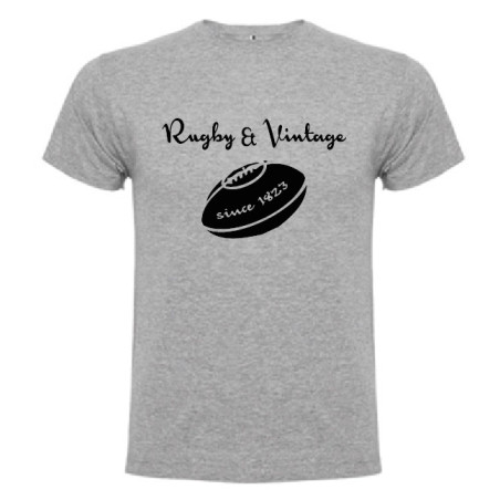 Tee Shirt Rugby & Vintage Ballon Gris