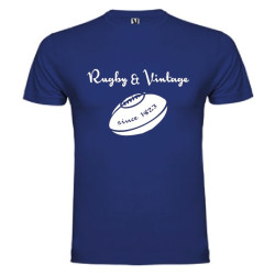 Tee Shirt Rugby & Vintage Ballon Bleu Royal