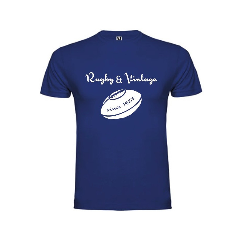 Tee Shirt Rugby & Vintage Ballon Bleu Royal