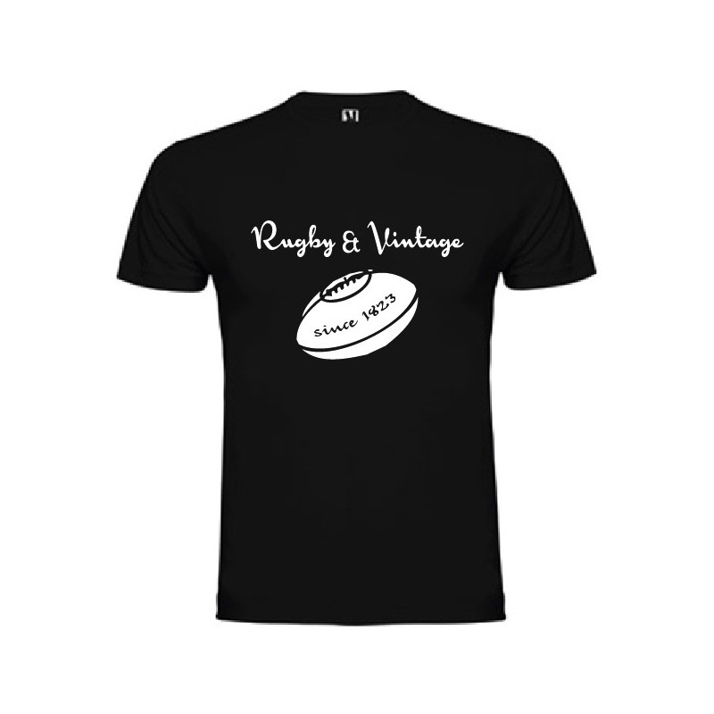 Tee Shirt Rugby & Vintage Ballon Noir