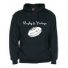 Sweat capuche Rugby & Vintage Ballon Noir