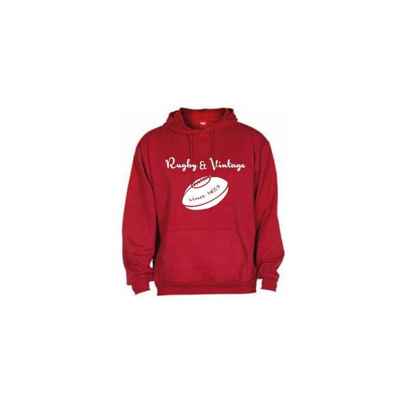 Sweat capuche Rugby & Vintage Ballon Rouge