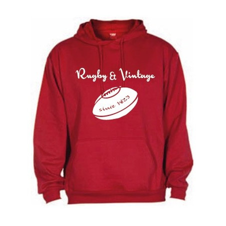 Sweat capuche Rugby & Vintage Ballon Rouge