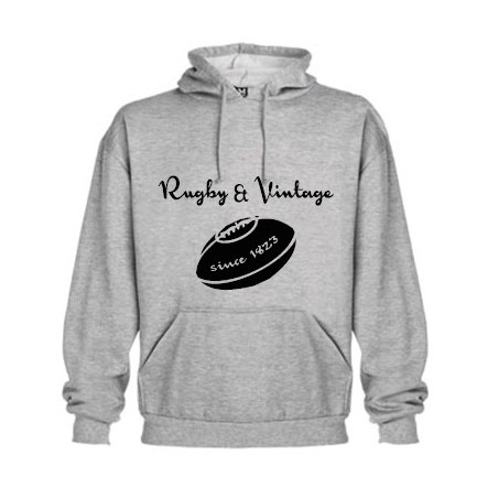 Sweat capuche Rugby & Vintage Ballon Gris