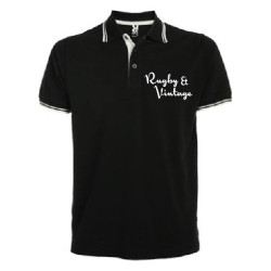 Polo Bicolore Rugby & Vintage Classic Noir