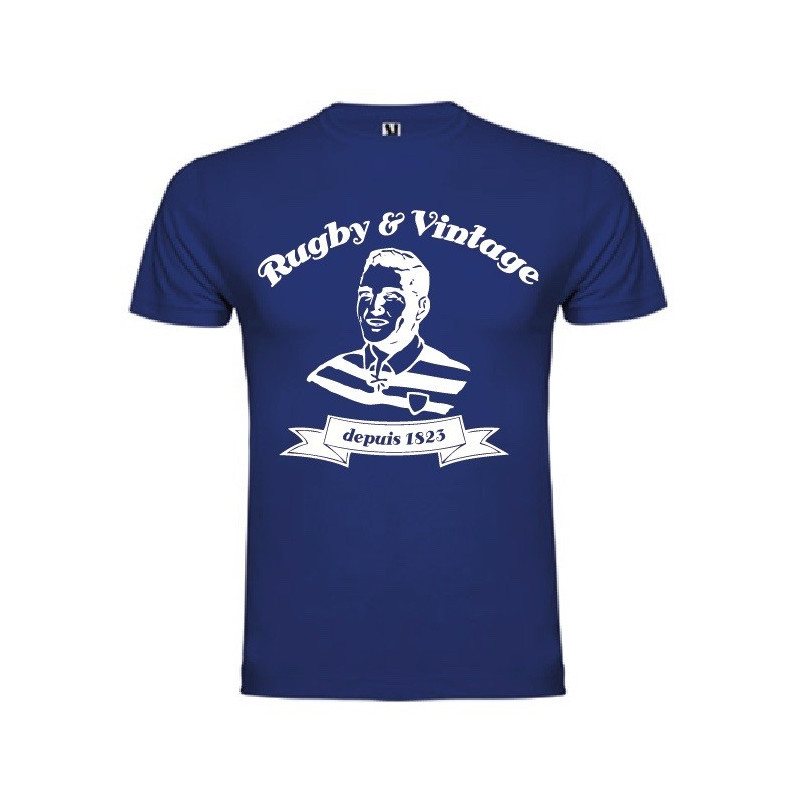 Tee Shirt Rugby & Vintage Buste Bleu Royal