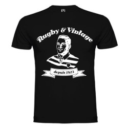 Tee Shirt Rugby & Vintage Buste Noir