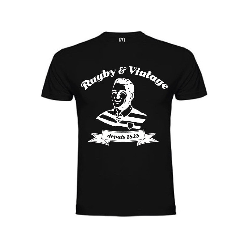 Tee Shirt Rugby & Vintage Buste Noir