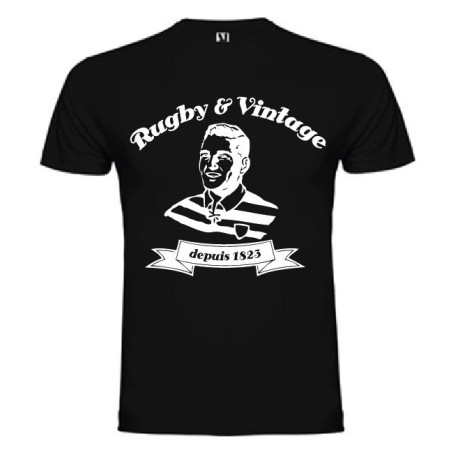 Tee Shirt Rugby & Vintage Buste Noir