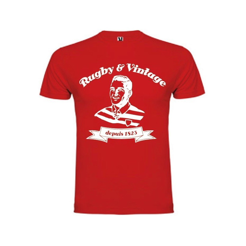 Tee Shirt Rugby & Vintage Buste Rouge