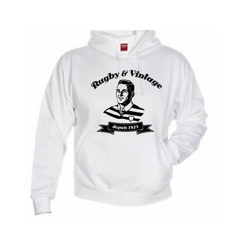 Sweat capuche Rugby & Vintage Buste Blanc