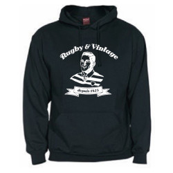 Sweat capuche Rugby & Vintage Buste Noir