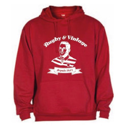 Sweat capuche Rugby & Vintage Buste Rouge