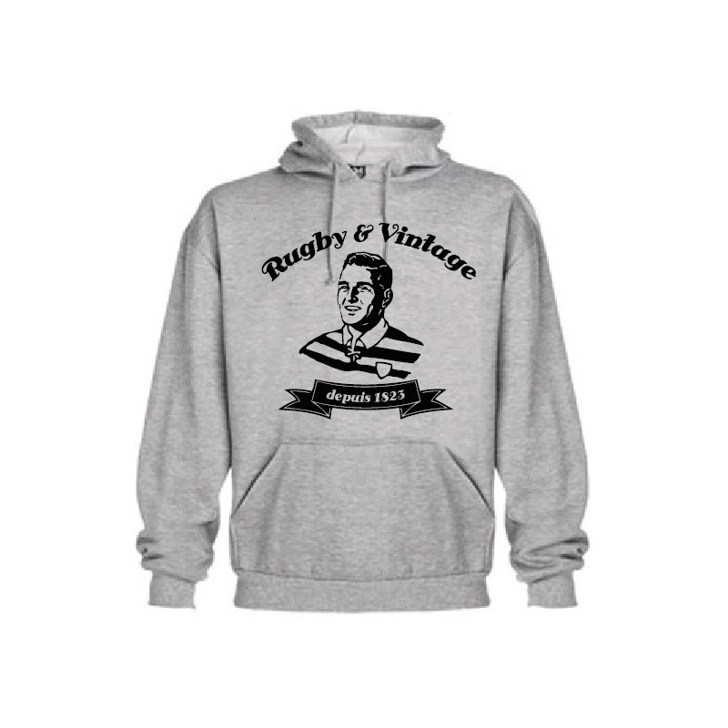 Sweat capuche Rugby & Vintage Buste Gris