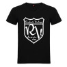 Tee Shirt col V Rugby & Vintage Ecusson noir