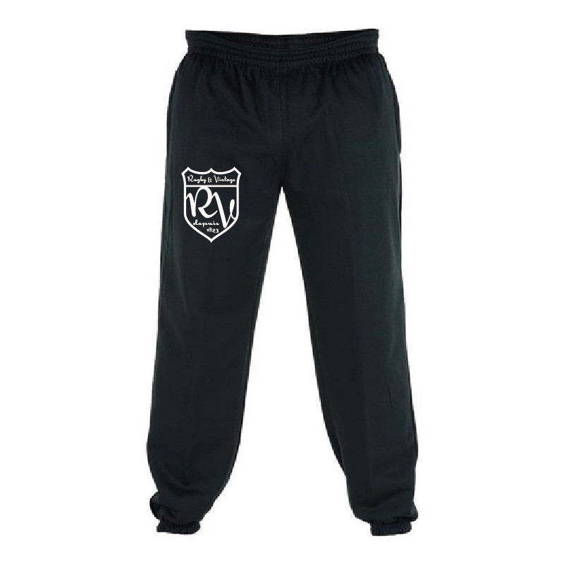 Bas de Jogging Rugby & Vintage Ecusson Noir