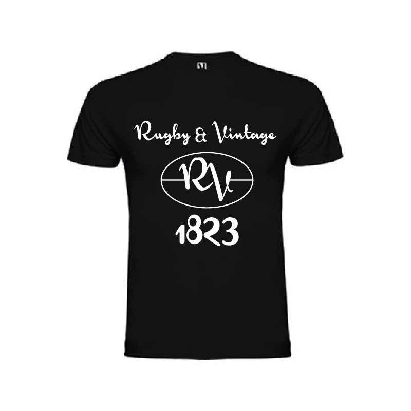 Tee Shirt Rugby & Vintage RV Noir