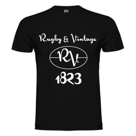 Tee Shirt Rugby & Vintage RV Noir